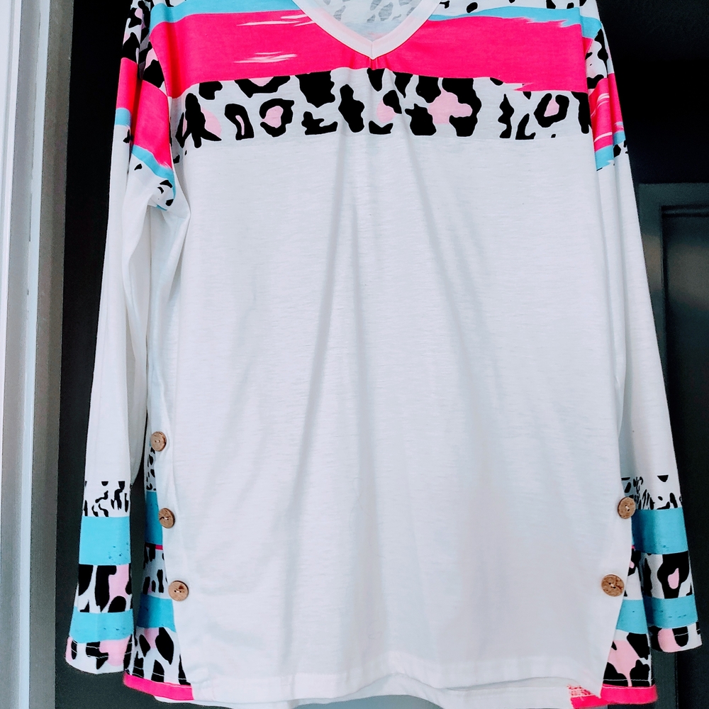 Colorful Long Sleeve Women's Top